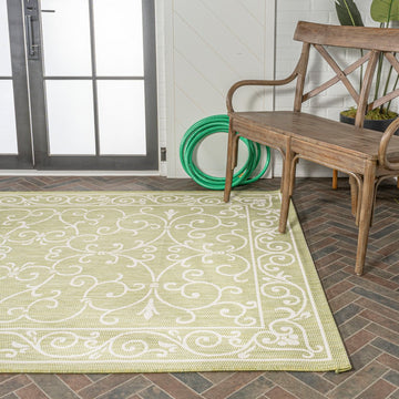 Charleston Vintage Filigree Textured Weave Indoor/outdoor Area Rug
